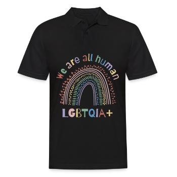 We are all human LGBTQIA+ Pride - Men's Polo Shirt - black - Front - Kai (181cm)