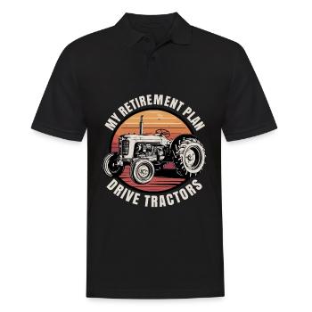 Mein Rentenplan Traktor fahren - Männer Poloshirt - Schwarz - Vorne - Kai (181cm)