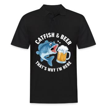 Catfish and beer, That's why I'm here - Men's Polo Shirt - black - Front - Kai (181cm)