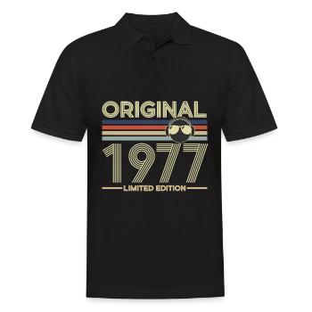 1977 - Men's Polo Shirt - black - Front - Kai (181cm)