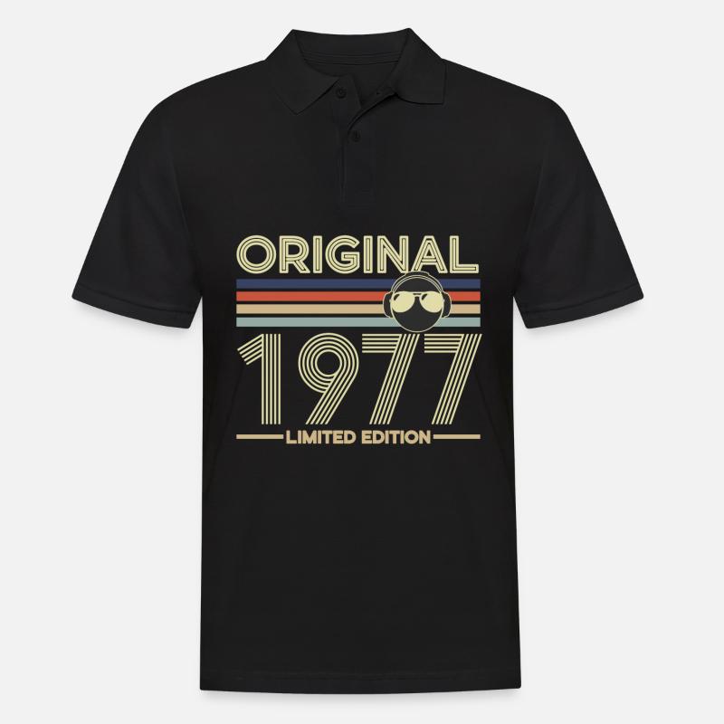 1977 - Pikétröja herr - svart