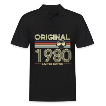 1980 - Männer Poloshirt - Schwarz - Vorne - Kai (181cm)