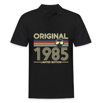 1985 - Männer Poloshirt - Schwarz - Vorne - Kai (181cm)