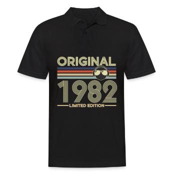 1982 - Men's Polo Shirt - black - Front - Kai (181cm)