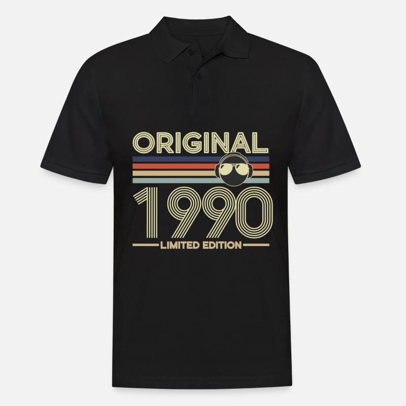 1990 - Männer Poloshirt - Schwarz
