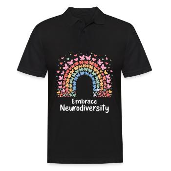 Embrace Neurodiversity - Men's Polo Shirt - black - Front - Kai (181cm)