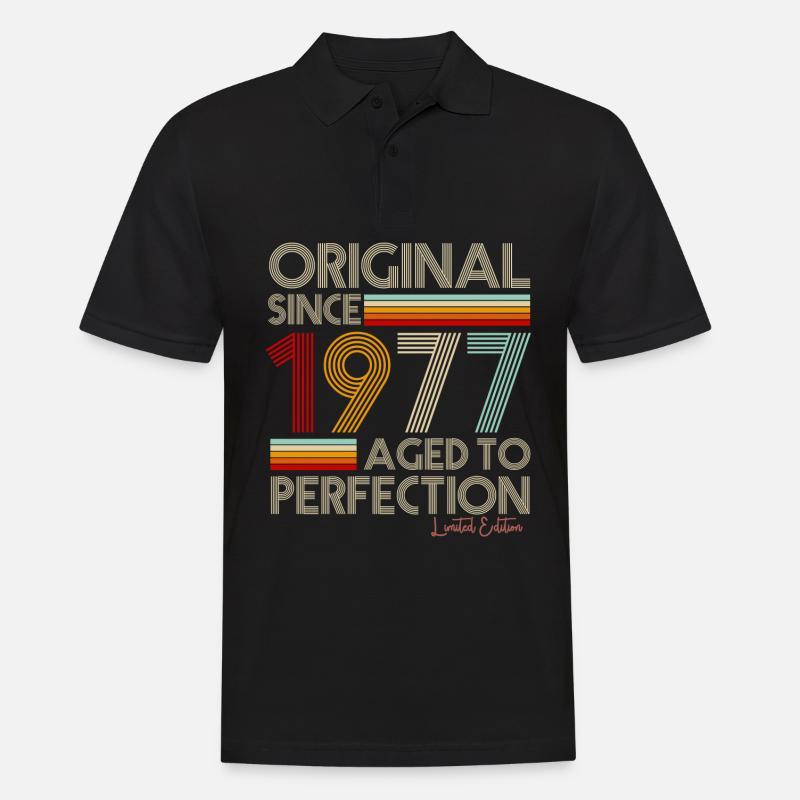 1977 - Männer Poloshirt - Schwarz