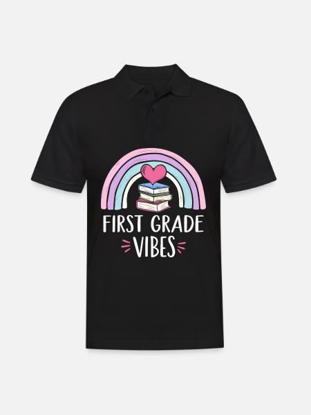 First Grade Vibes - Men's Polo Shirt - black