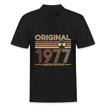 1977 - Men's Polo Shirt - black - Front - Kai (181cm)
