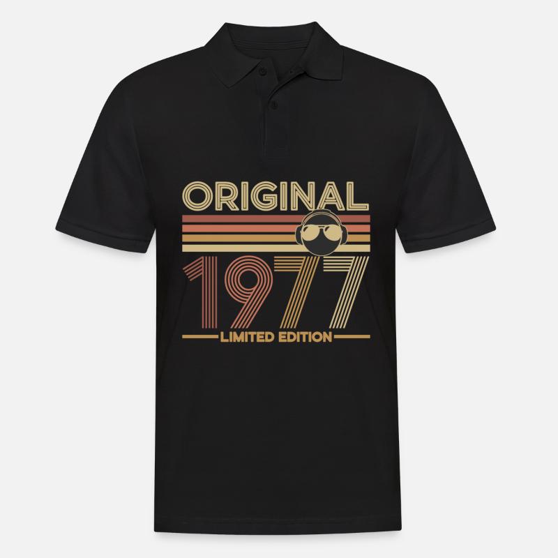 1977 - Männer Poloshirt - Schwarz