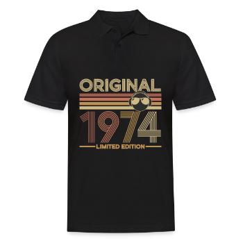 1974 - Men's Polo Shirt - black - Front - Kai (181cm)