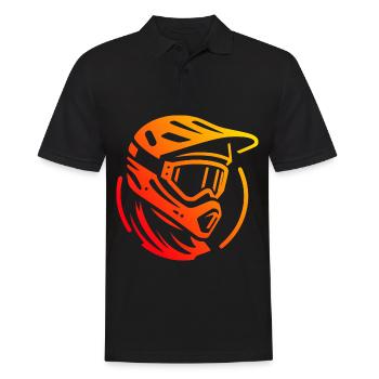 Mountain Biking Cyclist MTB Cycling Mountain Biker - Men's Polo Shirt - black - Front - Kai (181cm)