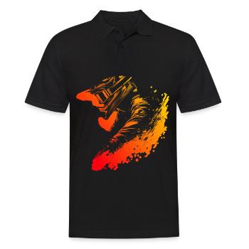 MTB Men Mountain Bike Mountain Bike Cyclists - Men's Polo Shirt - black - Front - Kai (181cm)
