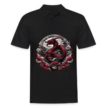 Dragon's Mythical Majesty - Men's Polo Shirt - black - Front - Kai (181cm)