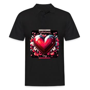 Valentine's Heart Gloss Charm - Men's Polo Shirt - black - Front - Kai (181cm)