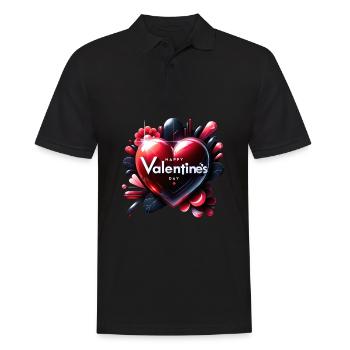 Love's Vibrant Pulse - Men's Polo Shirt - black - Front - Kai (181cm)