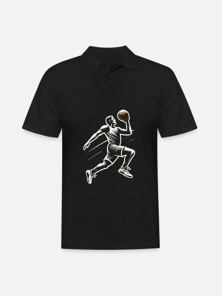 Dynamic Basketball Player - Men's Polo Shirt - black