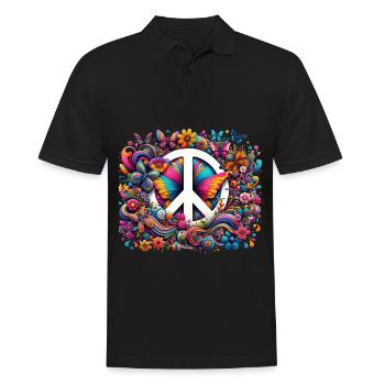 Peaceful Butterflies Symphony - Men's Polo Shirt - black - Front - Kai (181cm)