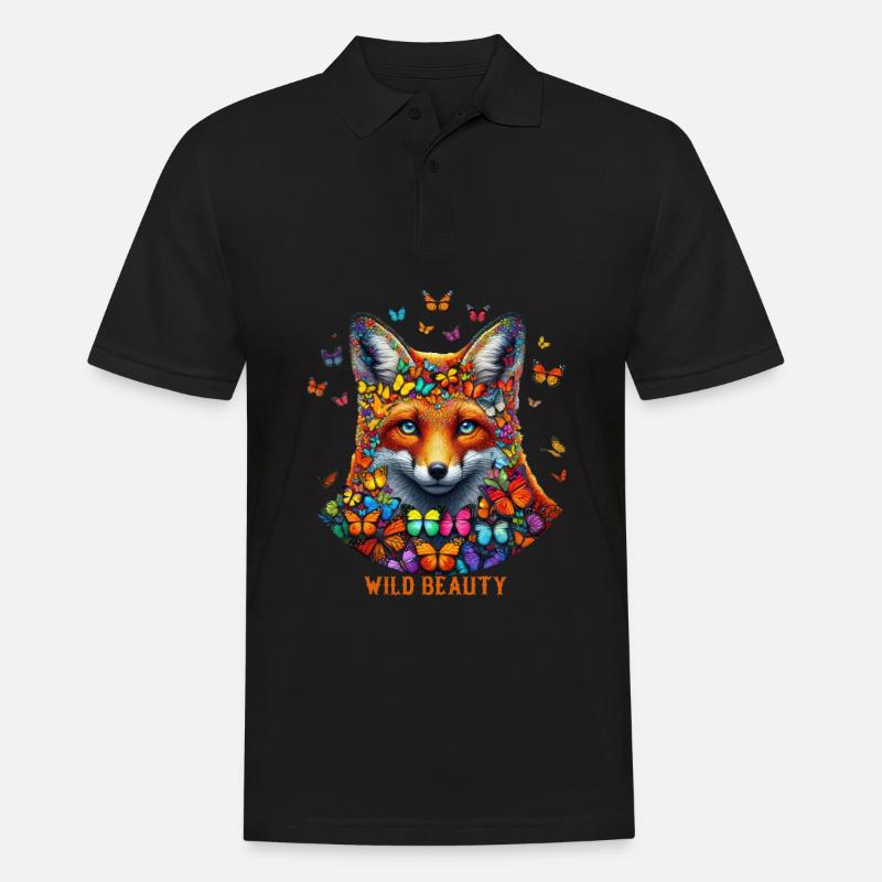Fox & Flutter Charm - Men's Polo Shirt - black