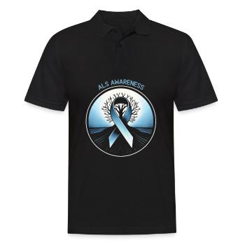 ALS Ribbon Hope - Men's Polo Shirt - black - Front - Kai (181cm)