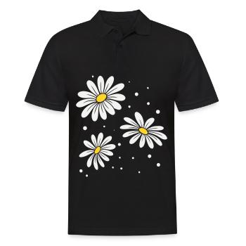 Gänseblümchen Punkte - Männer Poloshirt - Schwarz - Vorne - Kai (181cm)