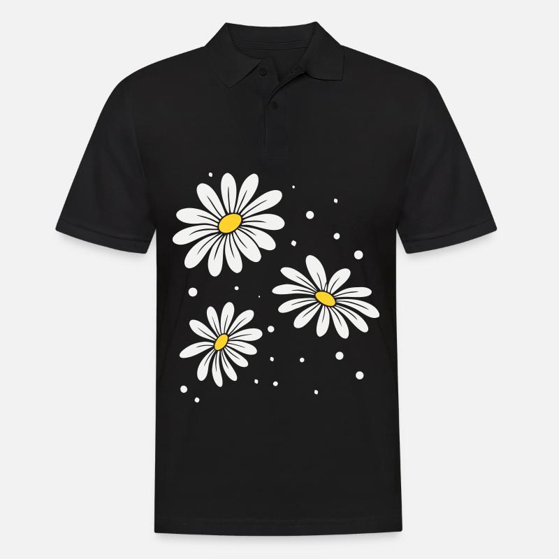 Puntini a margherita - Polo da uomo - nero