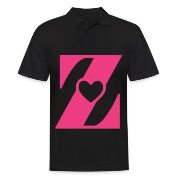 Buchstabe z Anfangsbuchstabe mit Herz - Männer Poloshirt - Schwarz - Vorne - Kai (181cm)