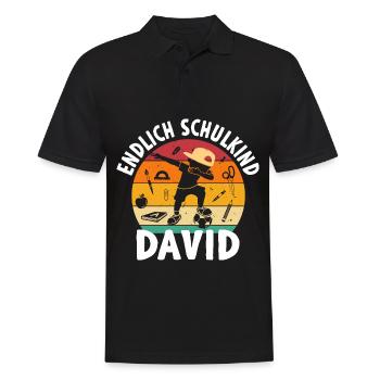 Finally Schoolchild David Dabbing Student - Men's Polo Shirt - black - Front - Kai (181cm)