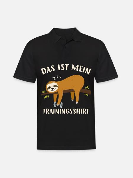 Trainingsshirt Faultier - Männer Poloshirt - Schwarz