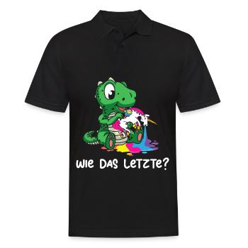Drachen Wie Das Letzte Drache frisst Einhorn - Männer Poloshirt - Schwarz - Vorne - Kai (181cm)