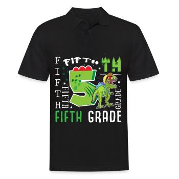 5. Klasse Dino T-Rex - Männer Poloshirt - Schwarz - Vorne - Kai (181cm)