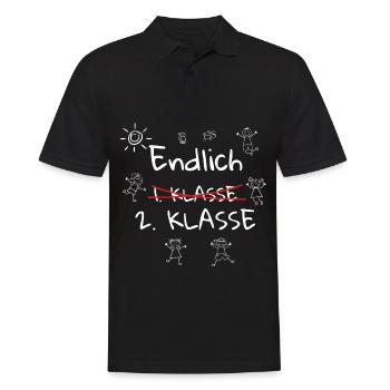 Finally 2nd Grade Schoolchild Second Grade - Men's Polo Shirt - black - Front - Kai (181cm)