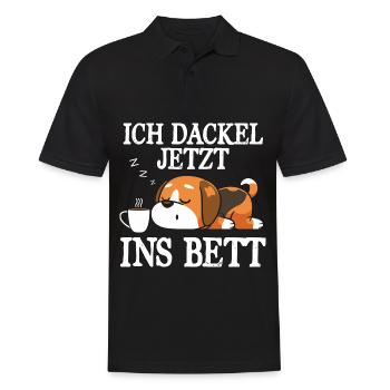 I Teckel Maintenant Au Lit Chemise De Sommeil Teckel - Polo Homme - noir - Devant - Kai (181cm)