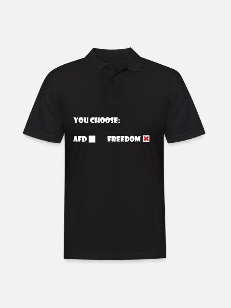 Anti-AFD-Shirt - Männer Poloshirt - Schwarz