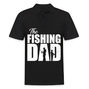 Pêcheur Papa Copain De Pêche Père Fils - Polo Homme - noir - Devant - Kai (181cm)