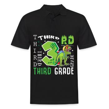 3rd class Dino T-Rex - Men's Polo Shirt - black - Front - Kai (181cm)