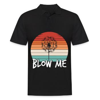 Blow me Dandelion puff ball flying seeds - Männer Poloshirt - Schwarz - Vorne - Kai (181cm)