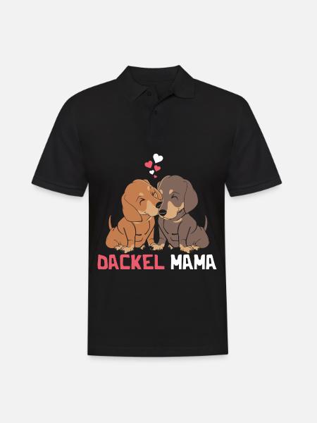 Beste Dackelmama - Männer Poloshirt - Schwarz