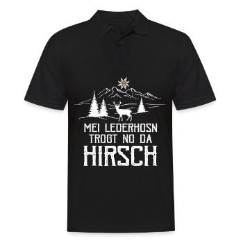 Mei Lederhosn trogt no da deer costume - Men's Polo Shirt - black - Front - Kai (181cm)