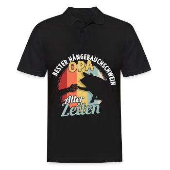 Best pot-bellied pig grandpa ever - Men's Polo Shirt - black - Front - Kai (181cm)