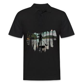 Stand up Paddling | SUP | stand up paddle - Männer Poloshirt - Schwarz - Vorne - Kai (181cm)