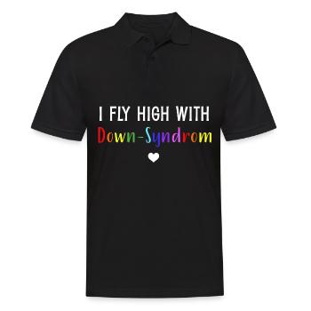 Down-Syndrom | I fly high with Down-Syndrom - Männer Poloshirt - Schwarz - Vorne - Kai (181cm)