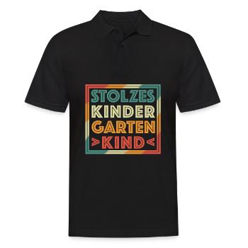Kindergarten Kind Kindergartenkind - Männer Poloshirt - Schwarz - Vorne - Kai (181cm)