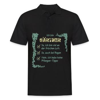 Gärtner - Männer Poloshirt - Schwarz - Vorne - Kai (181cm)