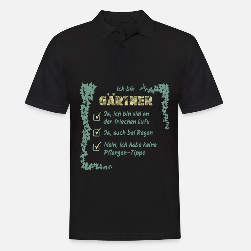 Gärtner - Männer Poloshirt - Schwarz