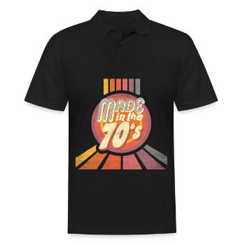 made in the 70s - Men's Polo Shirt - black - Front - Kai (181cm)
