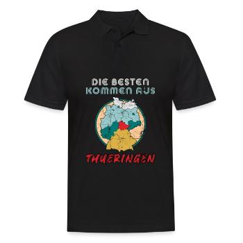 Die Besten kommen ausThüringen - Männer Poloshirt - Schwarz - Vorne - Kai (181cm)