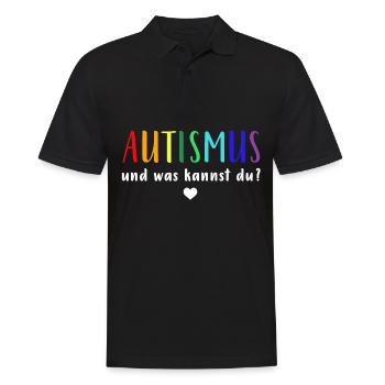 Autismus Autist | und was kannst du? - Männer Poloshirt - Schwarz - Vorne - Kai (181cm)