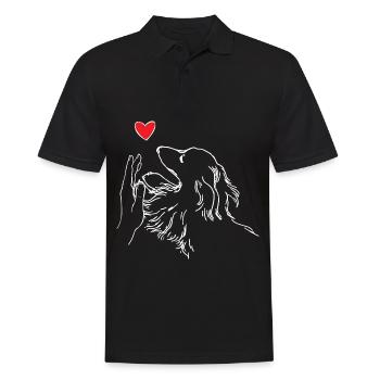 Cœur de teckel Main Teckel High Five - Polo Homme - noir - Devant - Kai (181cm)