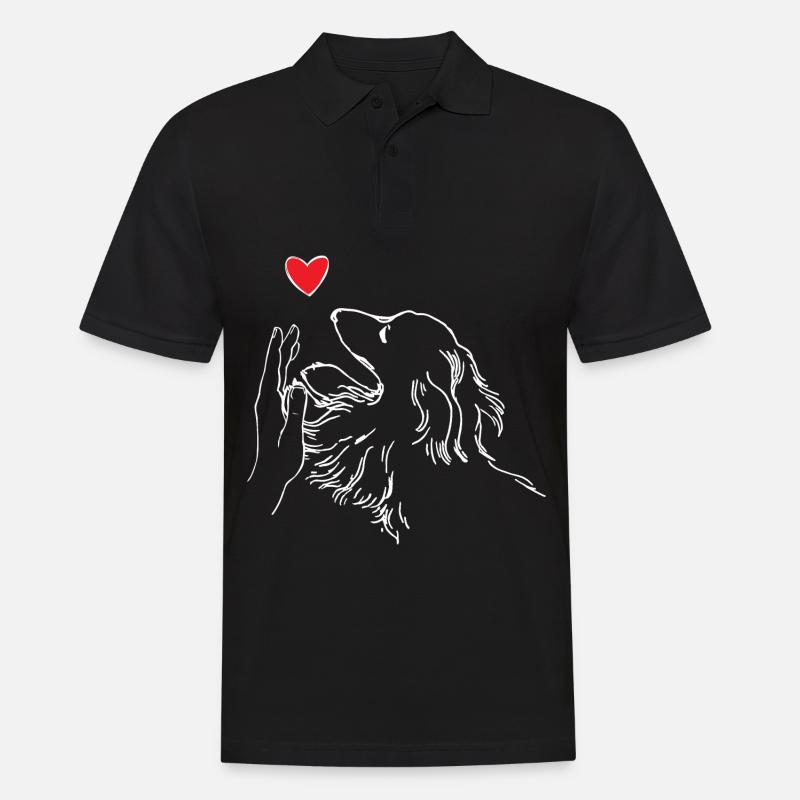 Cœur de teckel Main Teckel High Five - Polo Homme - noir